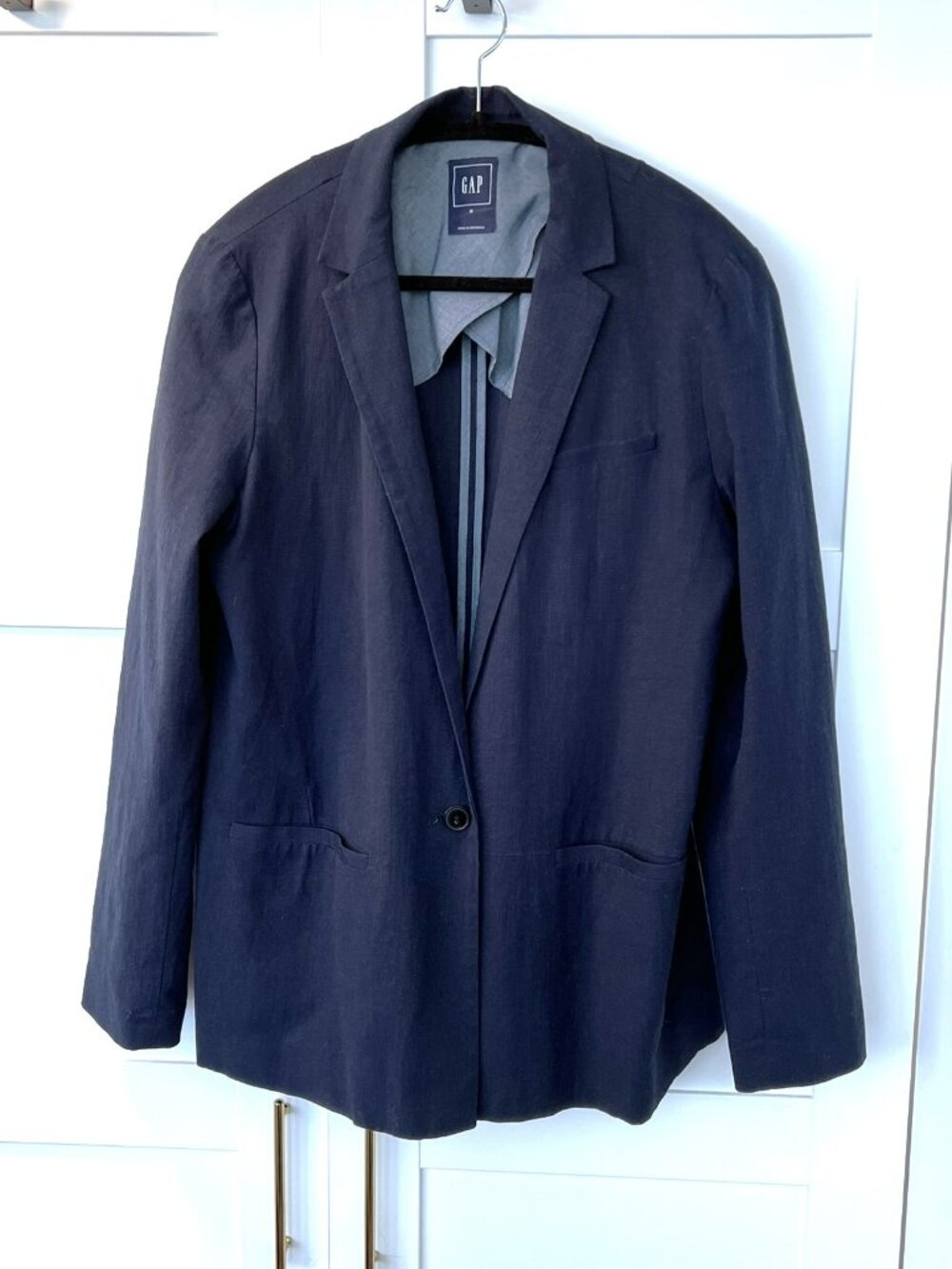GAP summer blazer, navy cotton linen 12